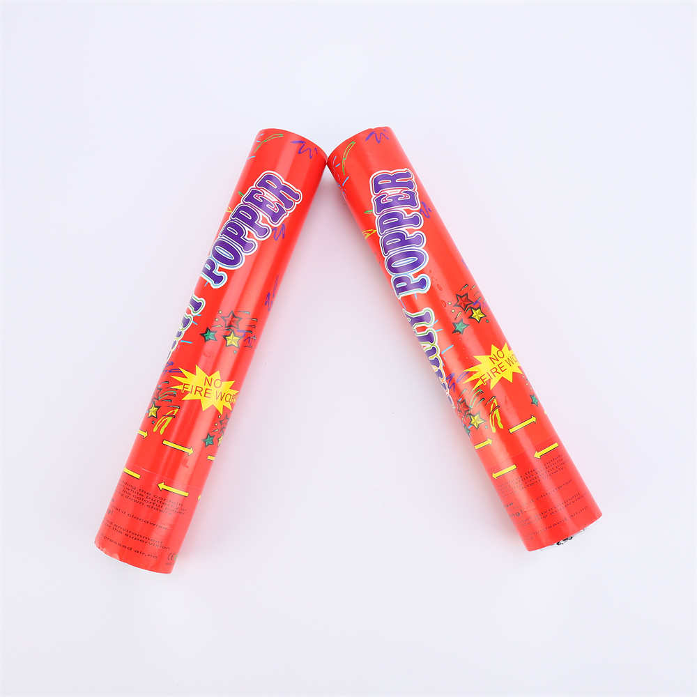 Hot Sale High quality Party supplies Popper Red five pointed star and balloon pattern Confetti Cannon 