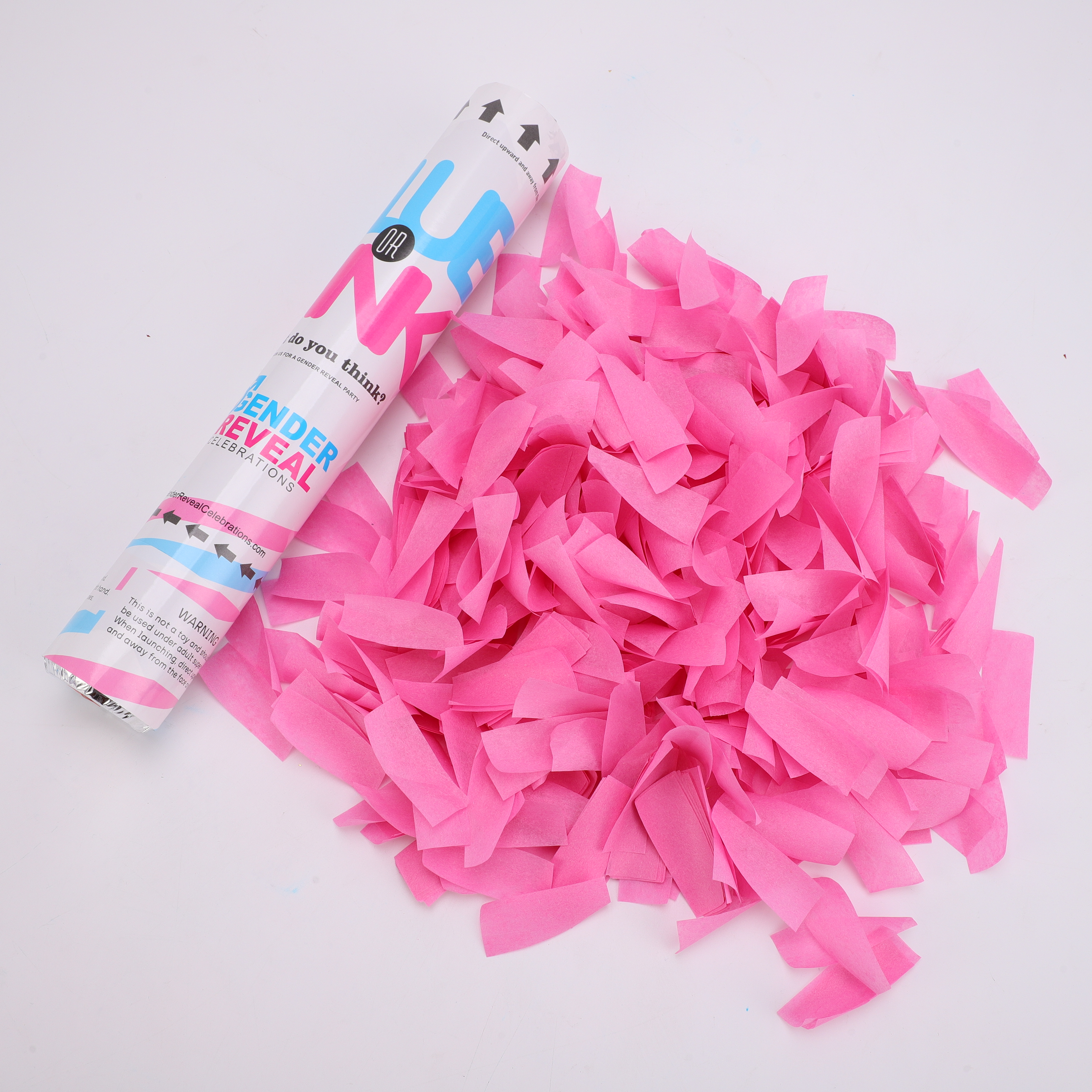 30CM Pink and Blue Boy or Girl Baby colorful papper Cannon Party Supplies Gender Reveal Party Confetti Cannons