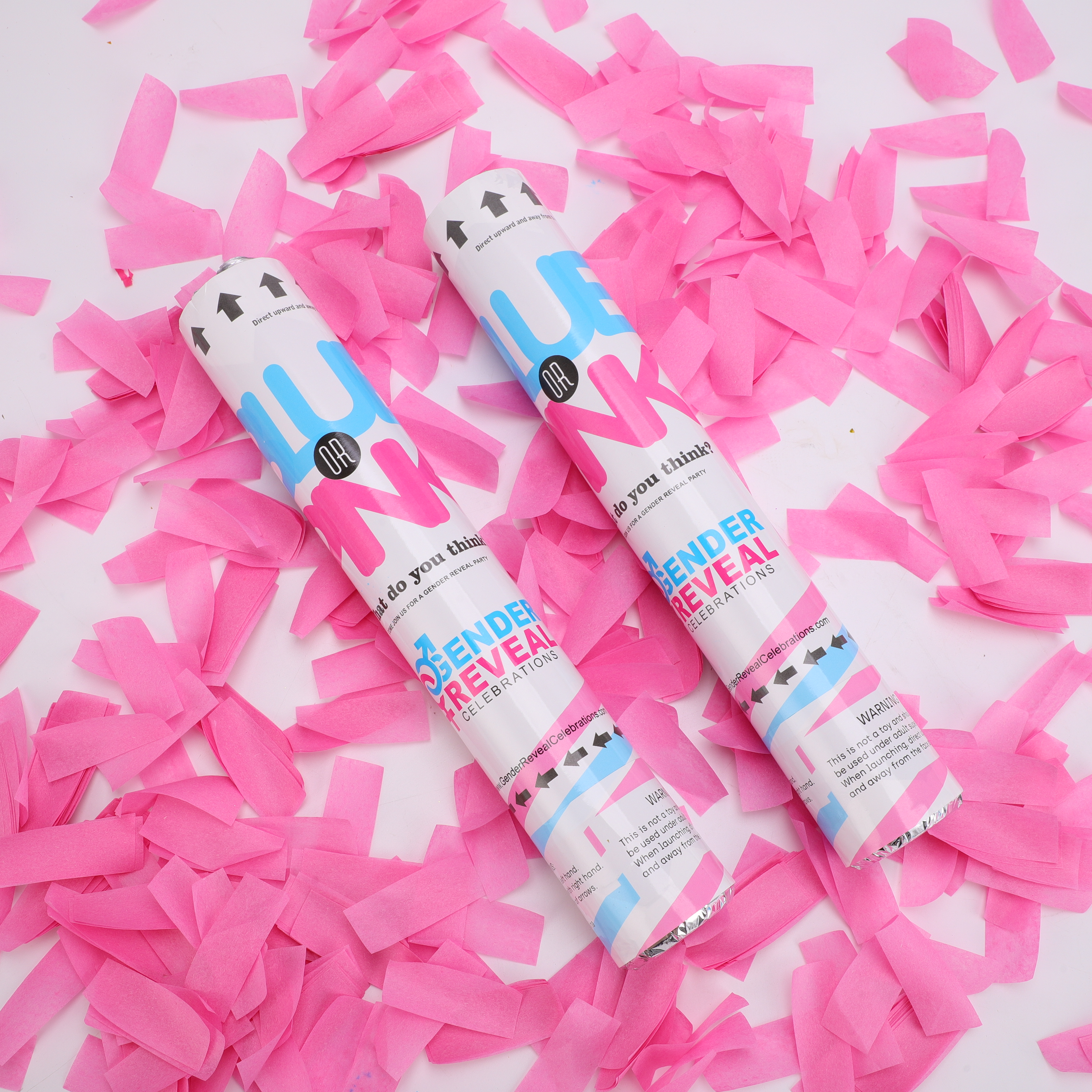 30CM Pink and Blue Boy or Girl Baby colorful papper Cannon Party Supplies Gender Reveal Party Confetti Cannons